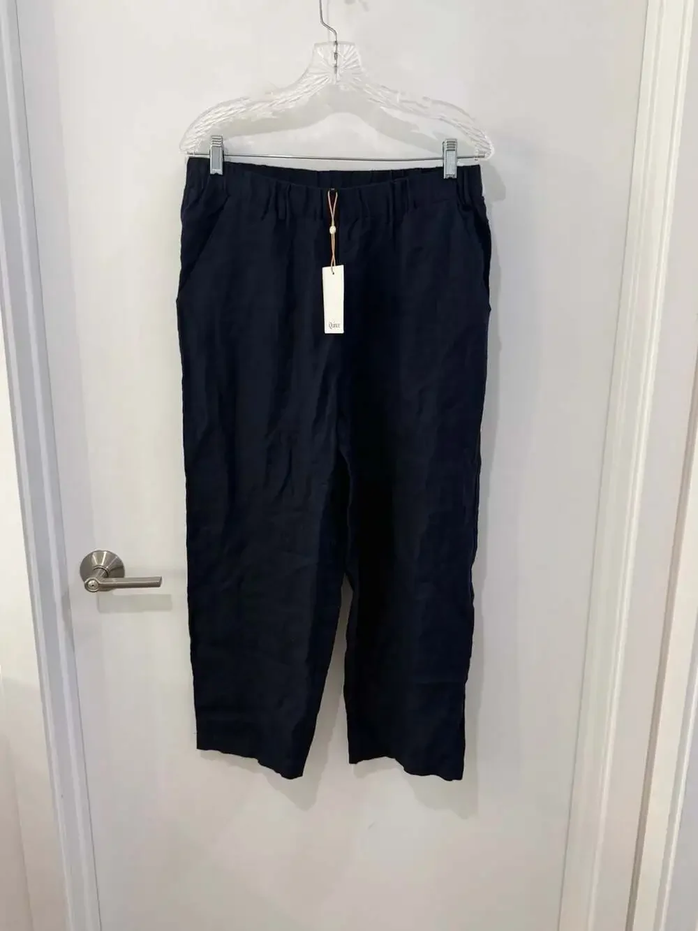 Quince Women's 100% European Linen Elastic Waist Ankle Pants